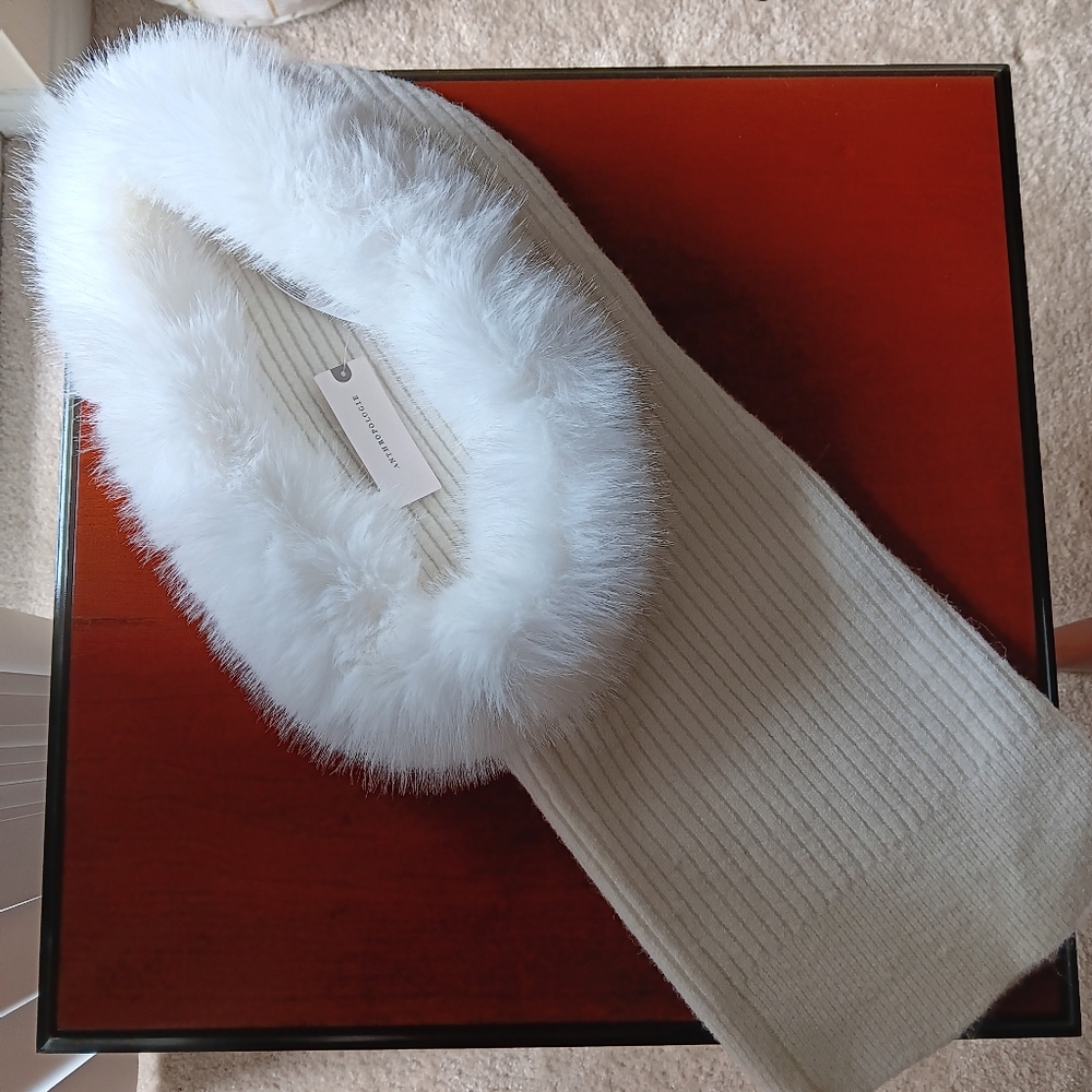 Anthropologie Knit Faux-Fur Hood NWT